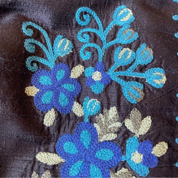 NORM THOMPSON sz Medium Heavy Embroidered Jacket Blazer 100% Raw Silk $138 NWT - Picture 13 of 16